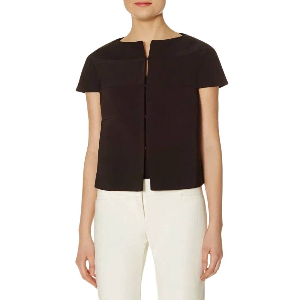The Limited Black Short Sleeve Boxy Jacket